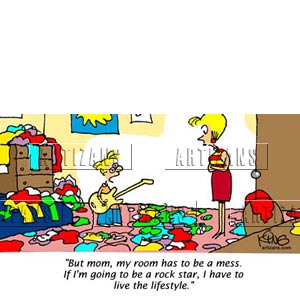 messy room cartoon
